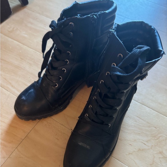Steve Madden Women’s Black Chunky Lace-Up Combat Boots Size 8 - Picture 4 of 5